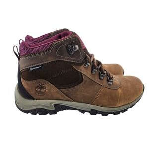 Timberland Womens 9.5 Waterproof Leather Hiking Boots Anti Fatigue Brown